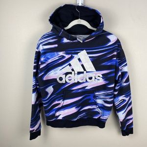 Adidas Allover Print Hoodie Sweatshirt - Youth Size XL (16)